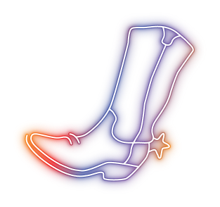 Neon cowboy boot