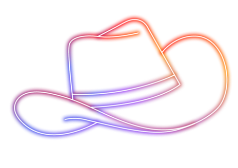 Neon cowboy hat